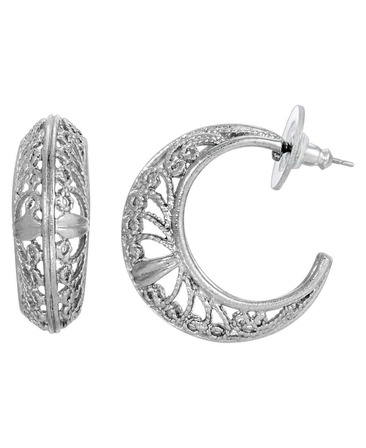 1928 Filigree C-Hoop Earrings, Womens, Yellow Product Image