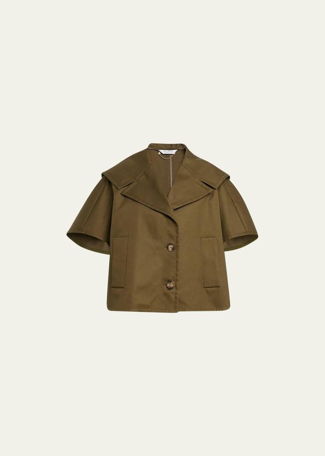 Max Mara Canossa Cotton Gabardine Cape Jacket Product Image