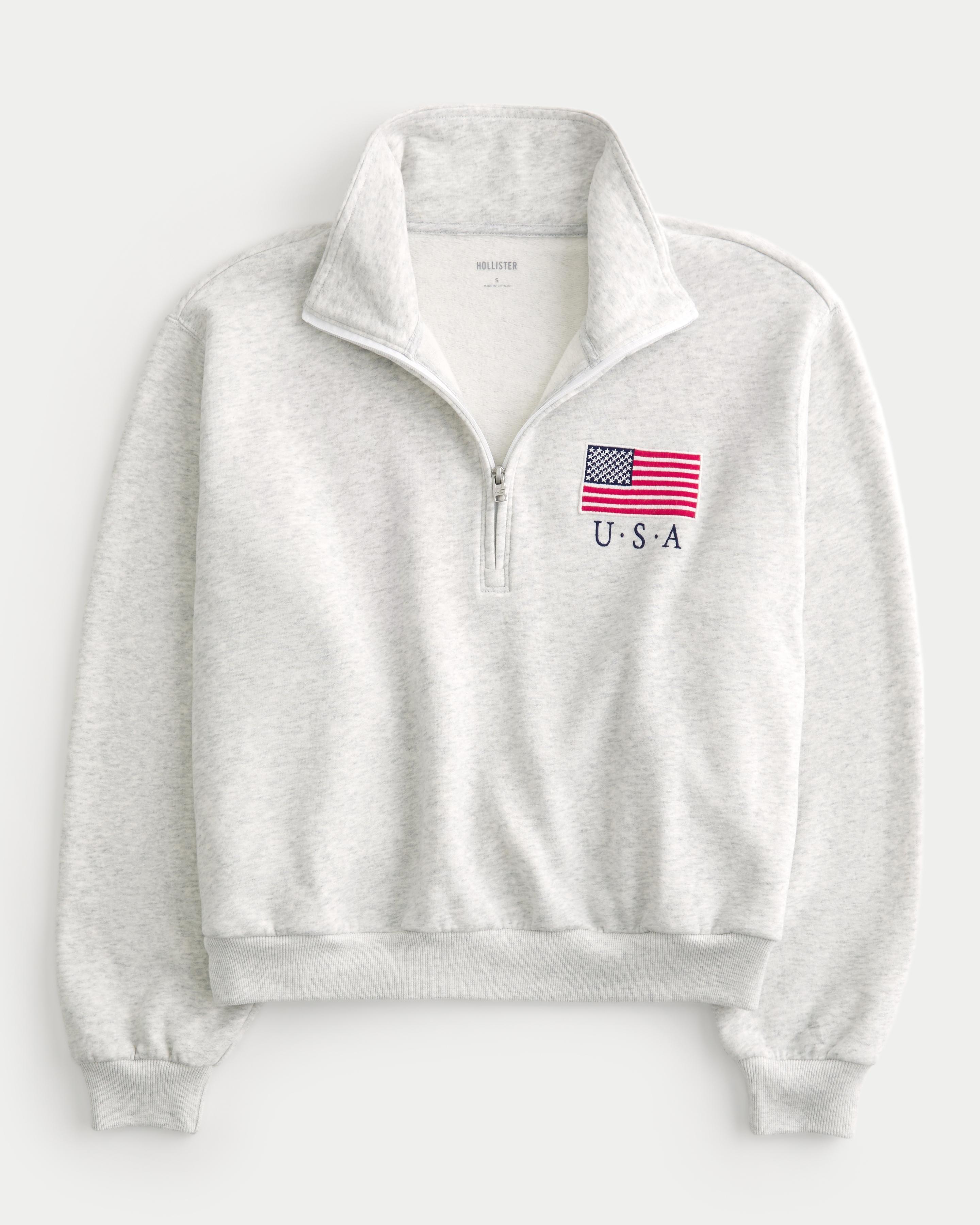 Easy Half-Zip USA Graphic Sweatshirt Product Image