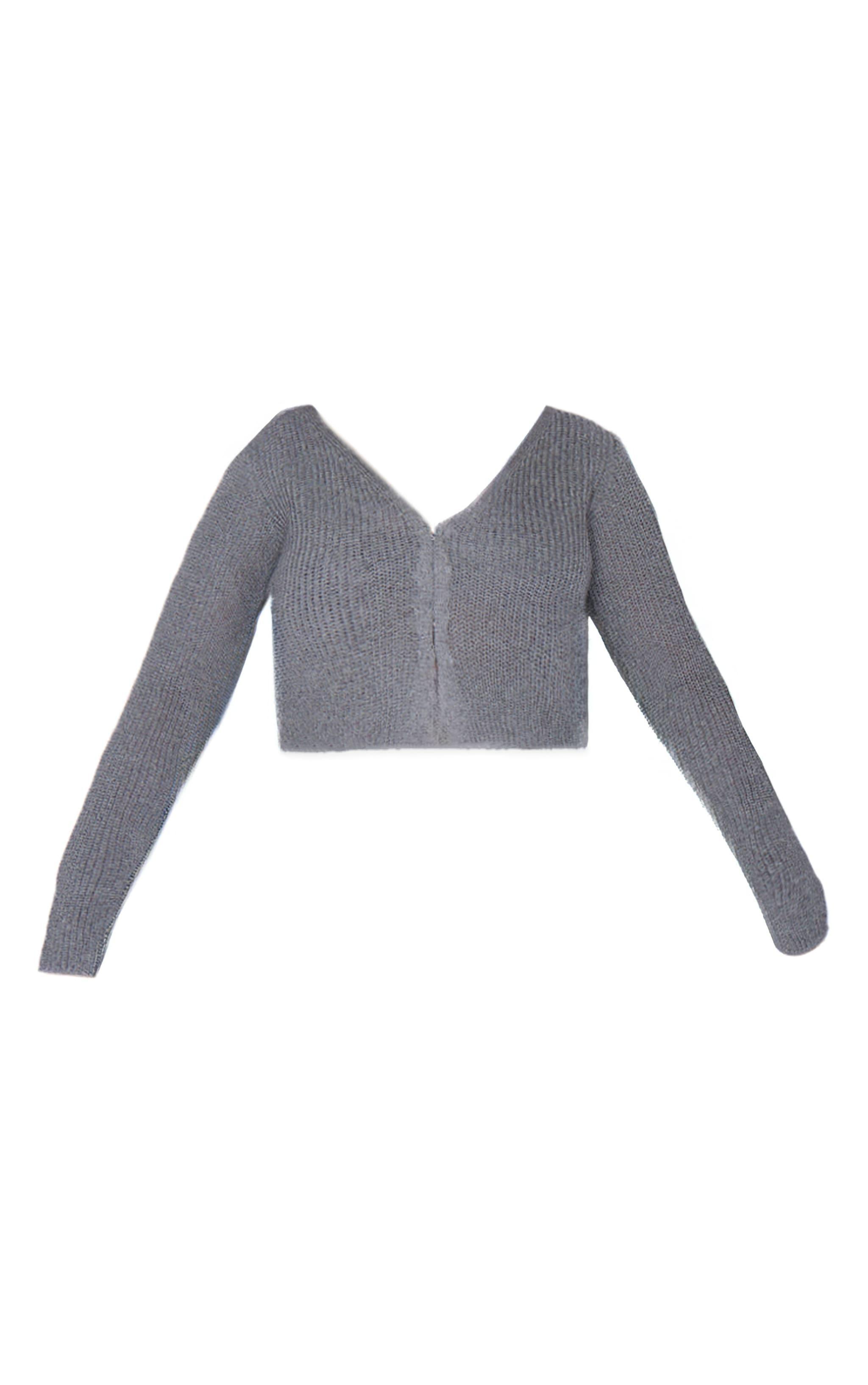 Plus Charcoal Knitted Hook And Eye Cardigan Product Image