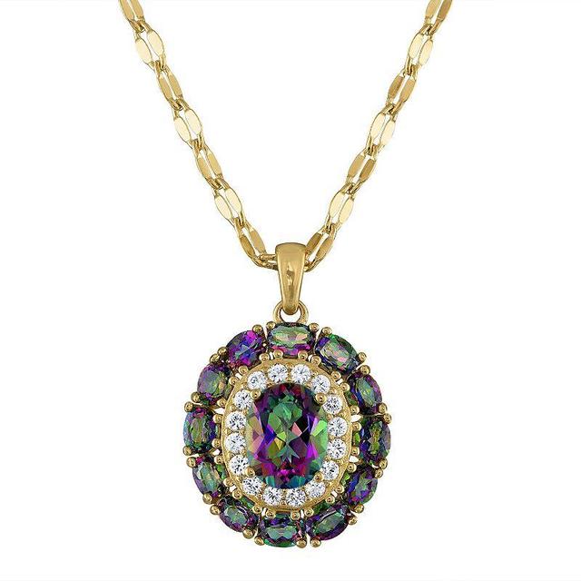 Designs by Gioelli 14k Gold Over Sterling Silver Mystic Topaz Pendant Necklace, Womens, Gold Tone Product Image