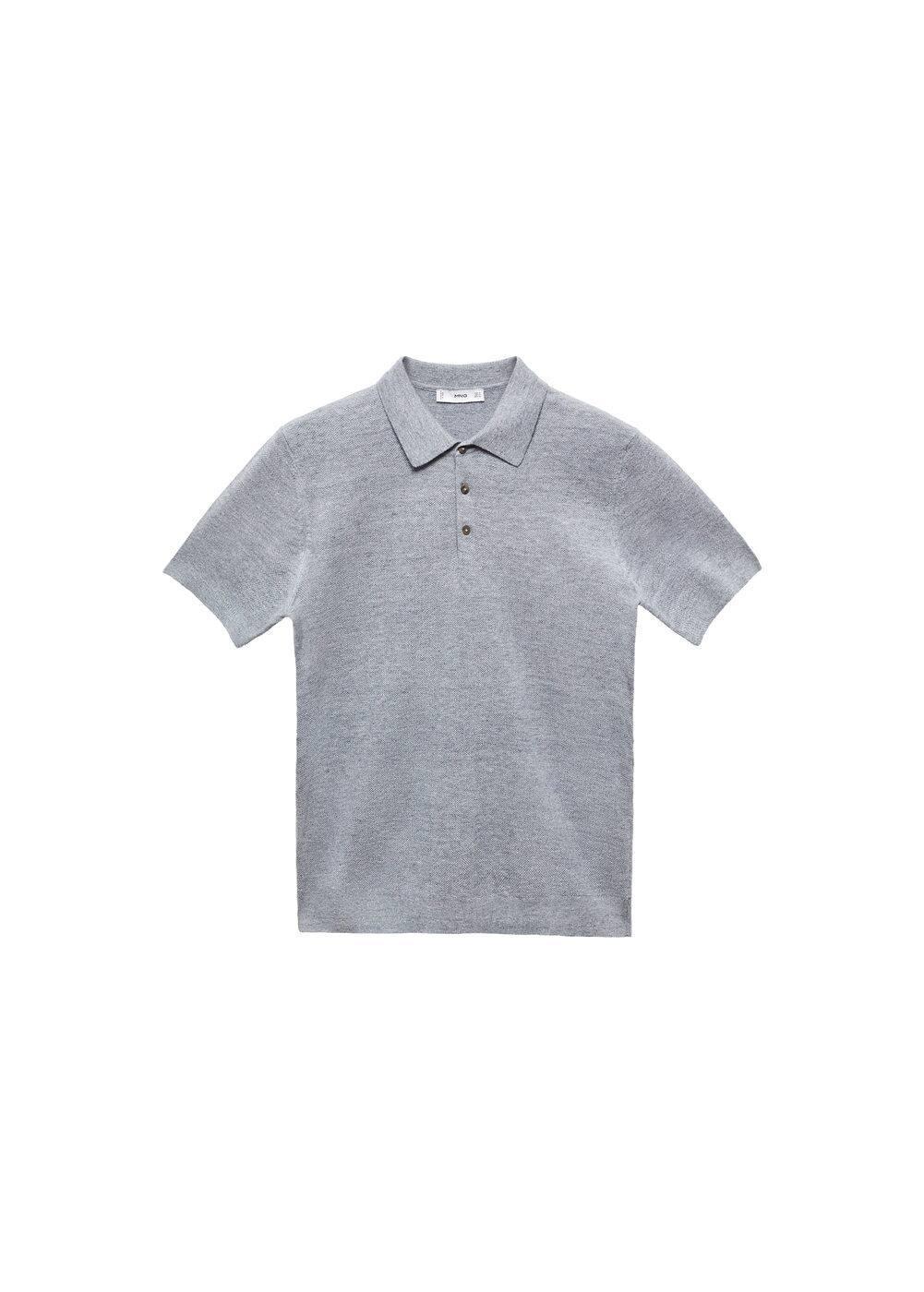 Mango Mens Short-Sleeved Knitted Polo Shirt Product Image