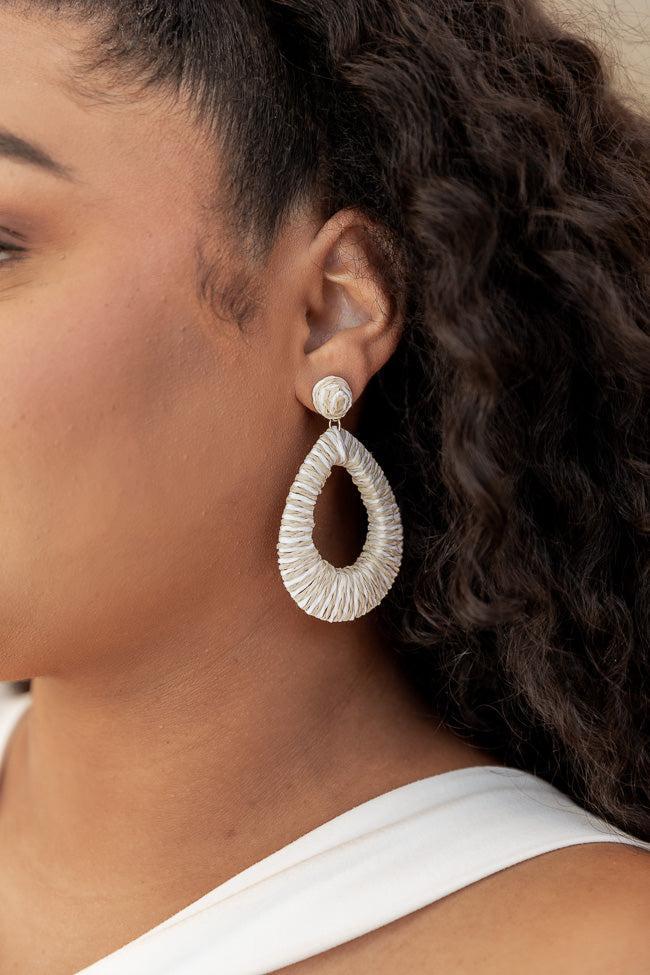 Simply At Ease Natural Woven Hoop Earrings FINAL SALE Product Image