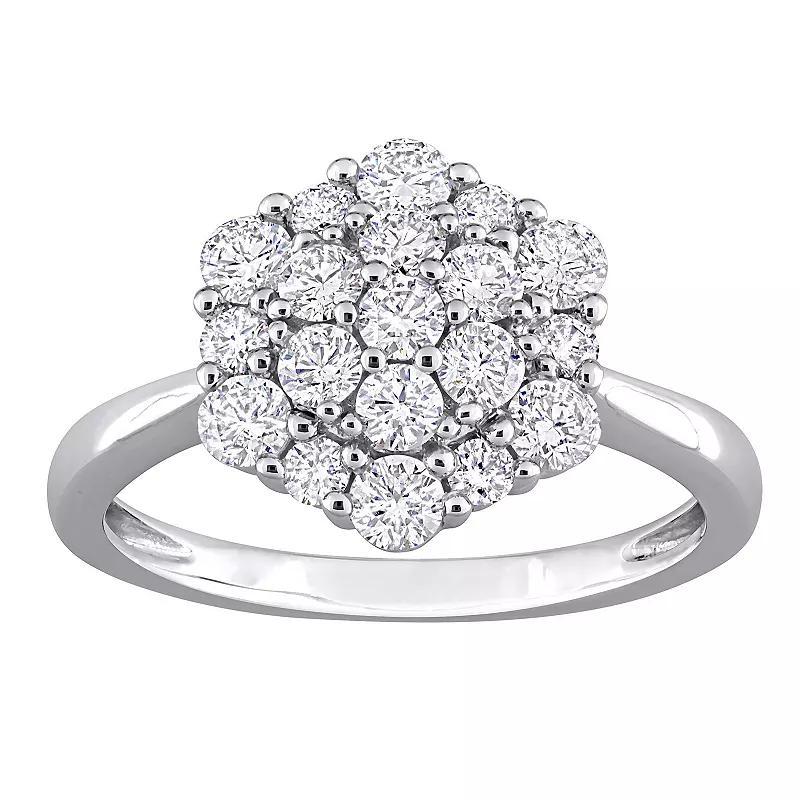 Stella Grace 10k White Gold 1 Carat T.W. Diamond Cluster Engagement Ring, Womens Product Image