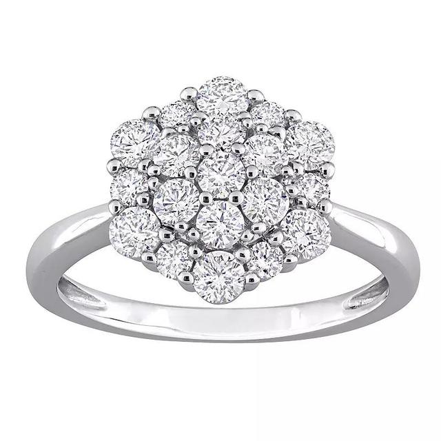 Stella Grace 10k White Gold 1 Carat T.W. Diamond Cluster Engagement Ring, Womens Product Image