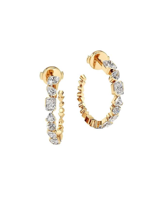 Womens Meta 18K Yellow Gold & 2.43 TCW Lab-Grown Diamond Mini Hoop Earrings Product Image