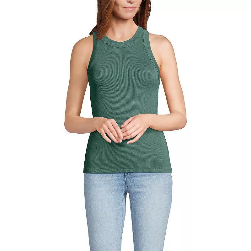 Lands End Womens Drapey Rib Skimming Tank Top Product Image