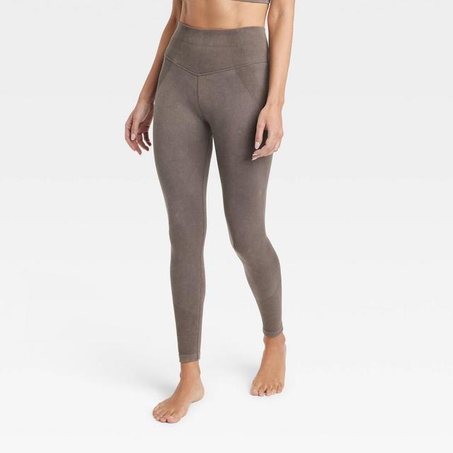 Womens Seamless High-Rise 7/8 Leggings - JoyLab Taupe XXL Product Image