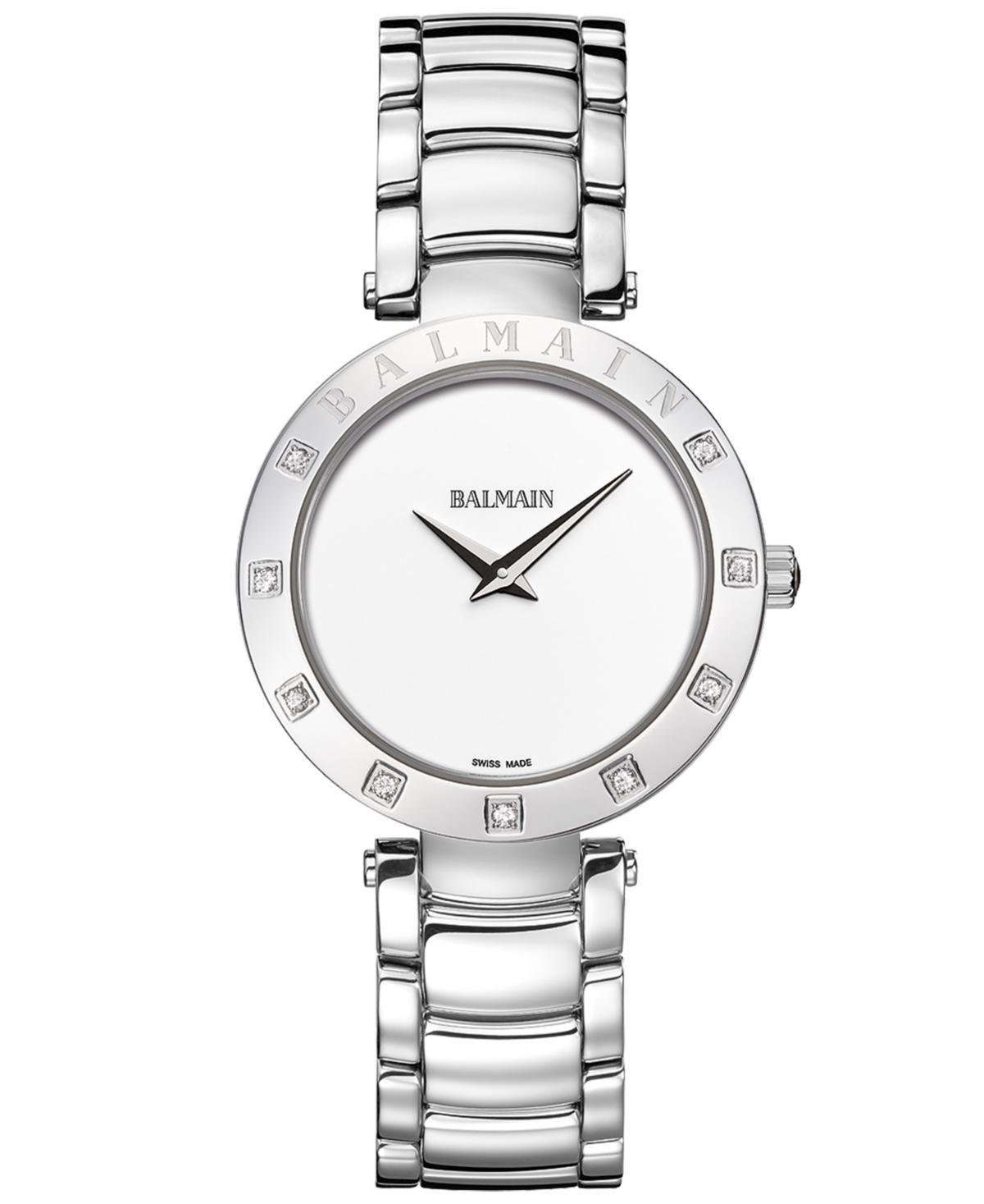 Balmain Womens Swiss Balmainia Bijou Diamond (1/10 ct. t.w.) Stainless Steel Bracelet Watch 33mm Product Image