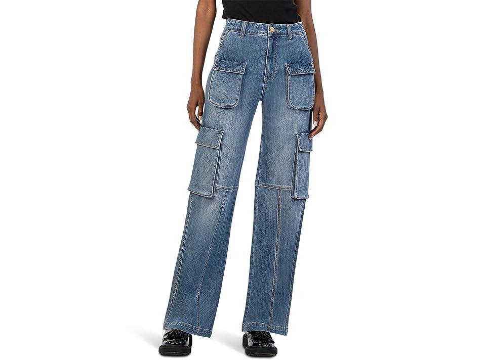 KUT from the Kloth Jean High-Rise Fab Ab Wide Leg -Patch Pockets W/ Flaps In Planned (Planned) Women's Jeans Product Image