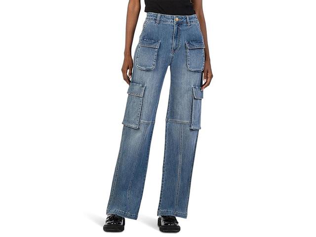 KUT from the Kloth Jean High-Rise Fab Ab Wide Leg -Patch Pockets W/ Flaps In Planned (Planned) Women's Jeans Product Image