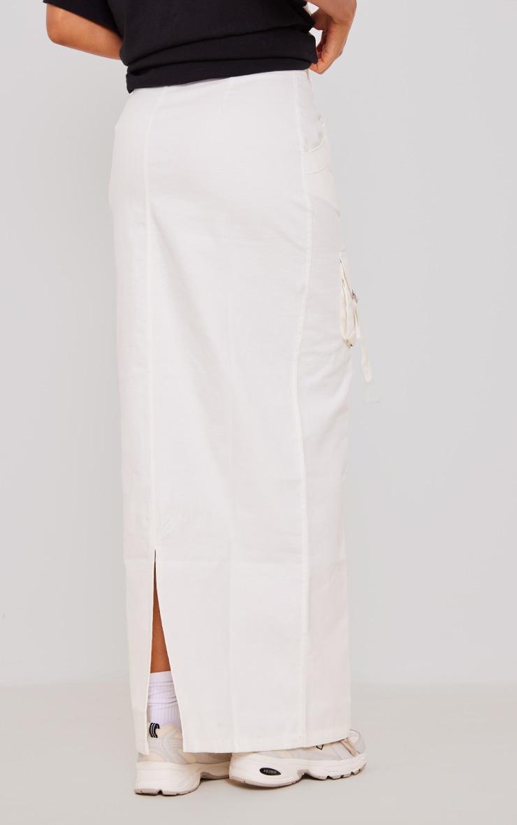 Cream Cargo Pocket Detail Maxi Skirt Product Image