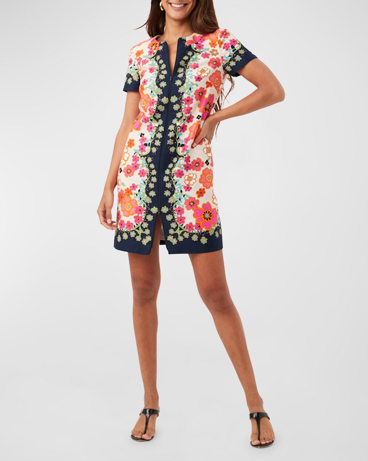 Womens Arboretum Floral Zip-Front Minidress Product Image