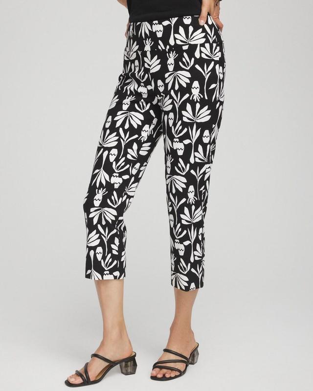 Women's Wide Waistband Leaf Print Capri Pants Product Image