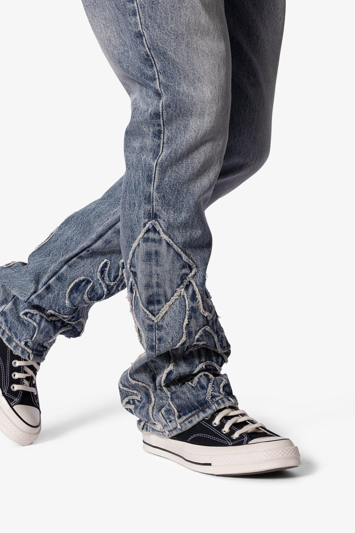 B689 Western Flare Denim - Blue Product Image