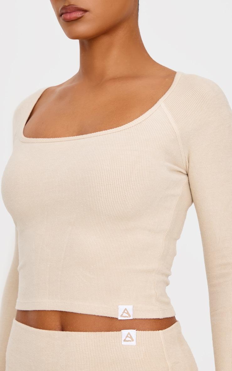 Butter Cream Brushed Rib Square Neck Underlayer Top Product Image