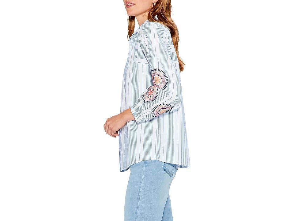 NIC+ZOE Embroidered Skies Shirt (Blue Multi) Women's Blouse Product Image