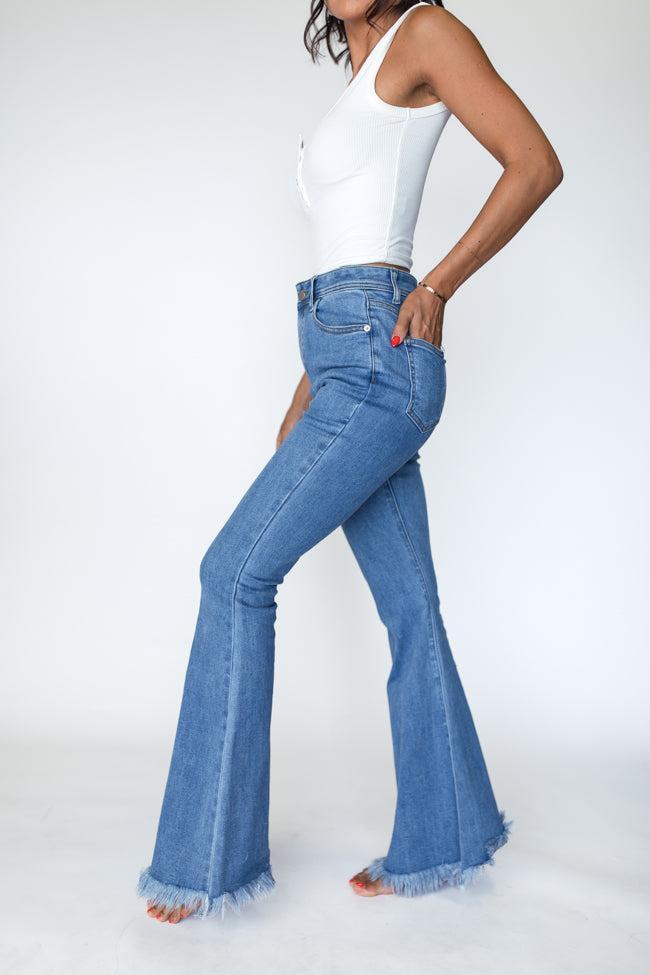 Maren Medium Wash Stretchy Flare Jeans Product Image