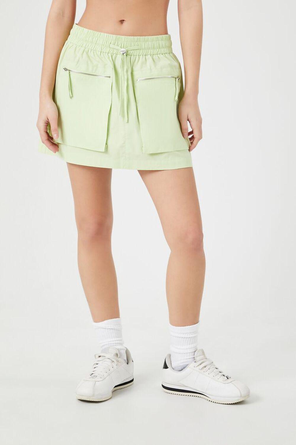 Poplin Zip-Pocket Mini Skirt | Forever 21 Product Image