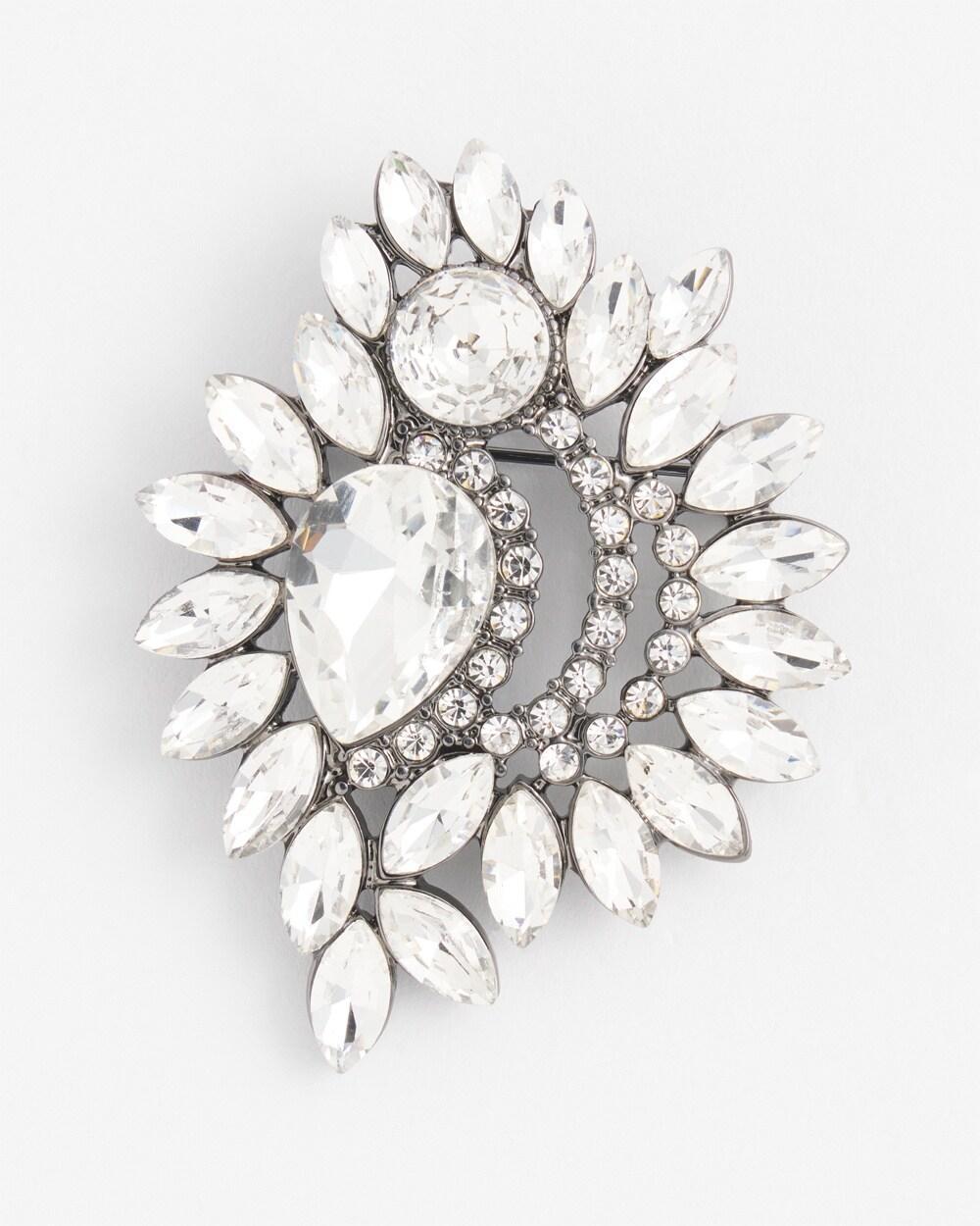 Rhinestone Hematite Brooch Product Image