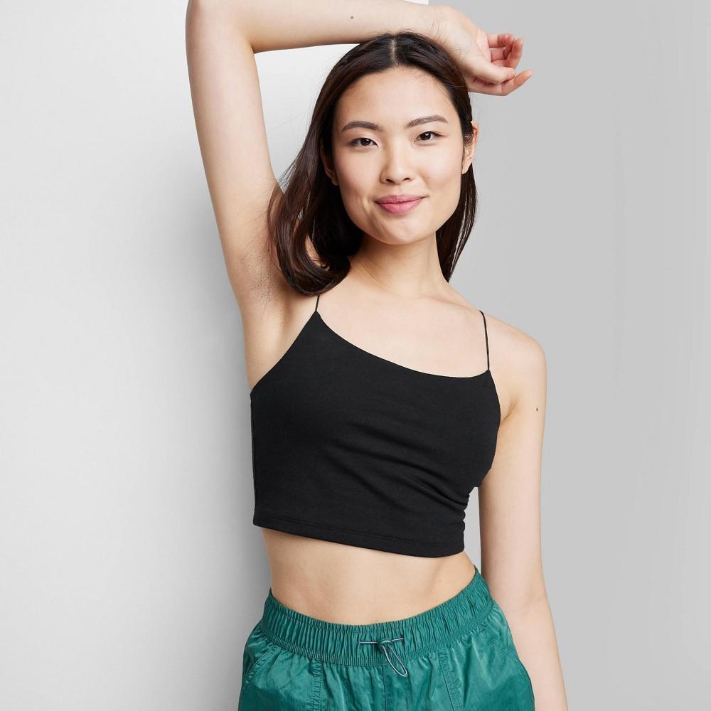 Womens Cropped Cami Tank Top - Wild Fable Black XXS Product Image