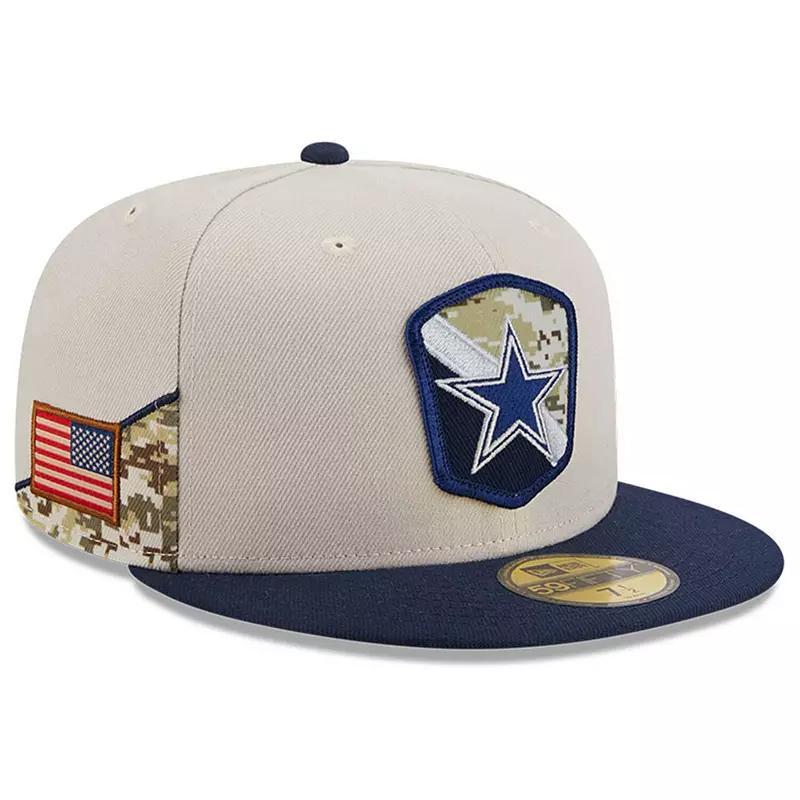 Mens New Era Stone/Navy Dallas Cowboys 2023 Salute To Service 59FIFTY Fitted Hat Product Image