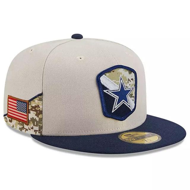 Mens New Era Stone Dallas Cowboys 2023 Salute To Service 59FIFTY Fitted Hat - Stone Product Image