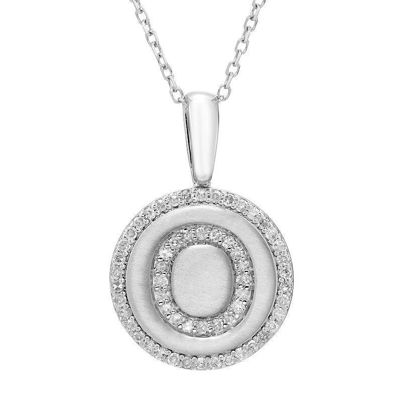 Its Personal Sterling Silver & Diamond Accent Initial Pendant Necklace, Womens Product Image