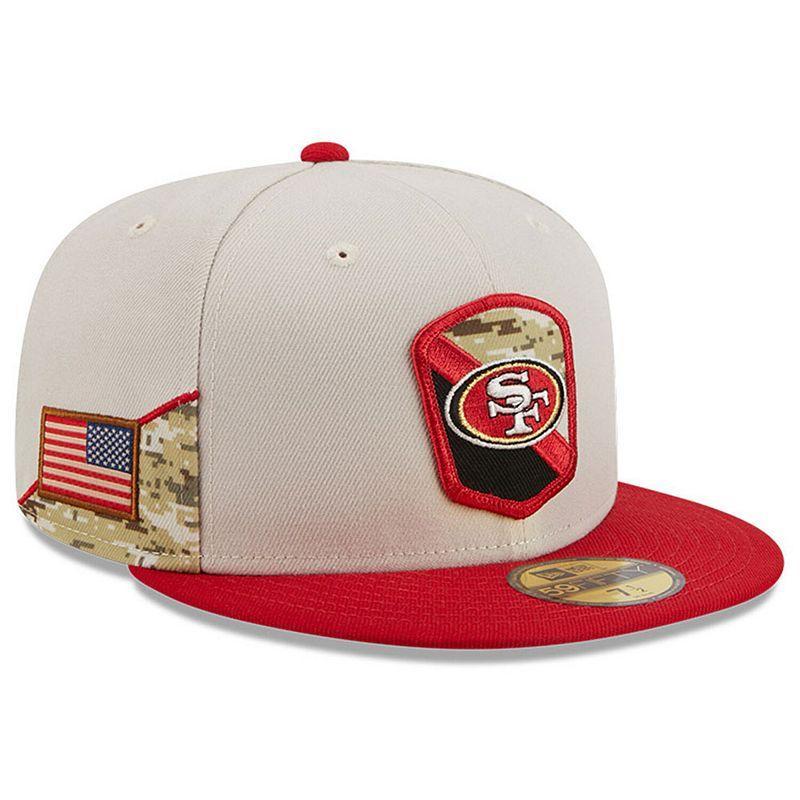 Mens New Era  Stone/Scarlet San Francisco 49ers 2023 Salute To Service 59FIFTY Fitted Hat Product Image