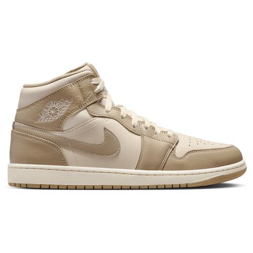 Jordan Mens Jordan AJ 1 Mid SE Poolside - Mens Basketball Shoes Bone/Khaki/Pink Product Image