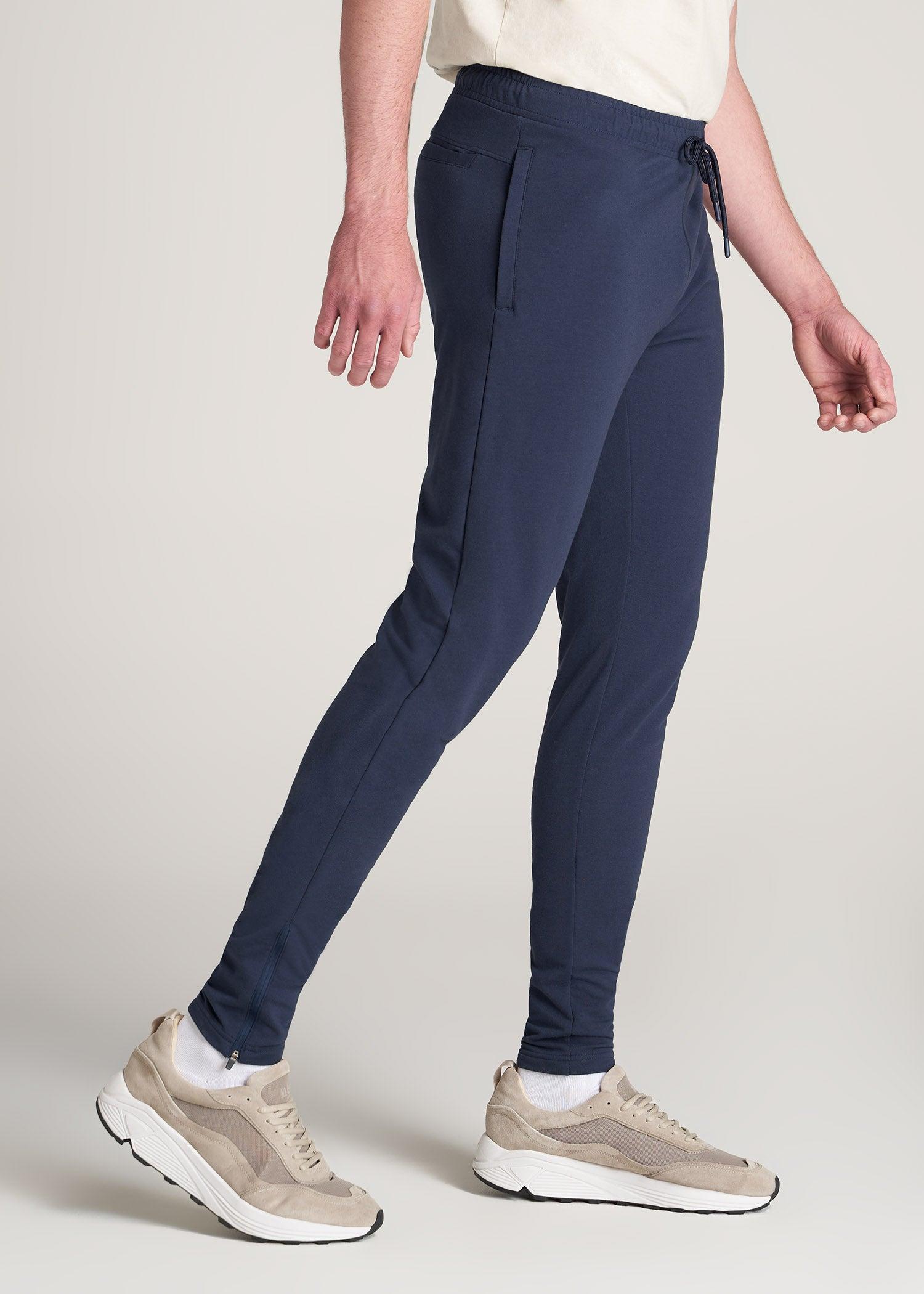 SLIM-FIT Lightweight French Terry Joggers for Tall Men in Marine Navy Product Image