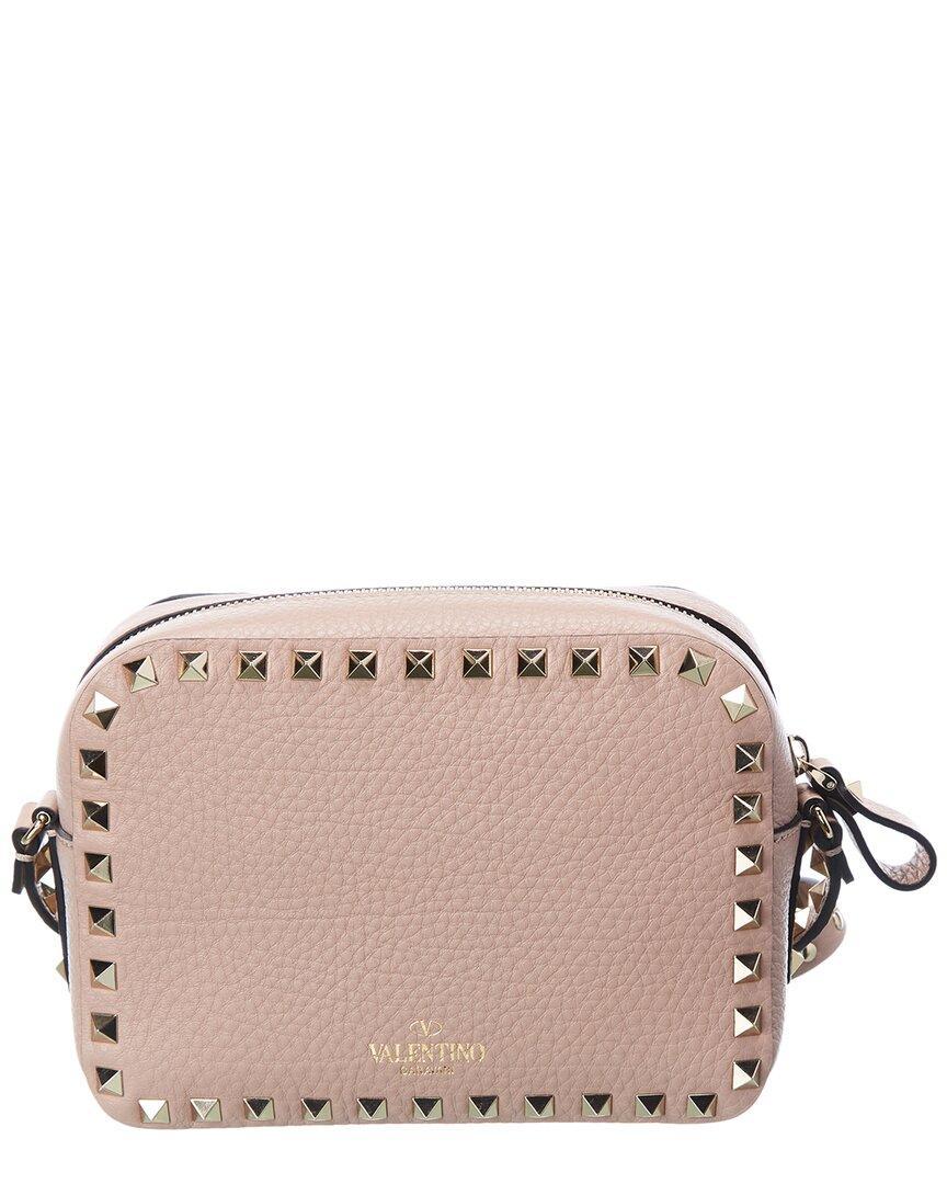 VALENTINO GARAVANI Rockstud Grainy Leather Camera Bag In Pink Product Image