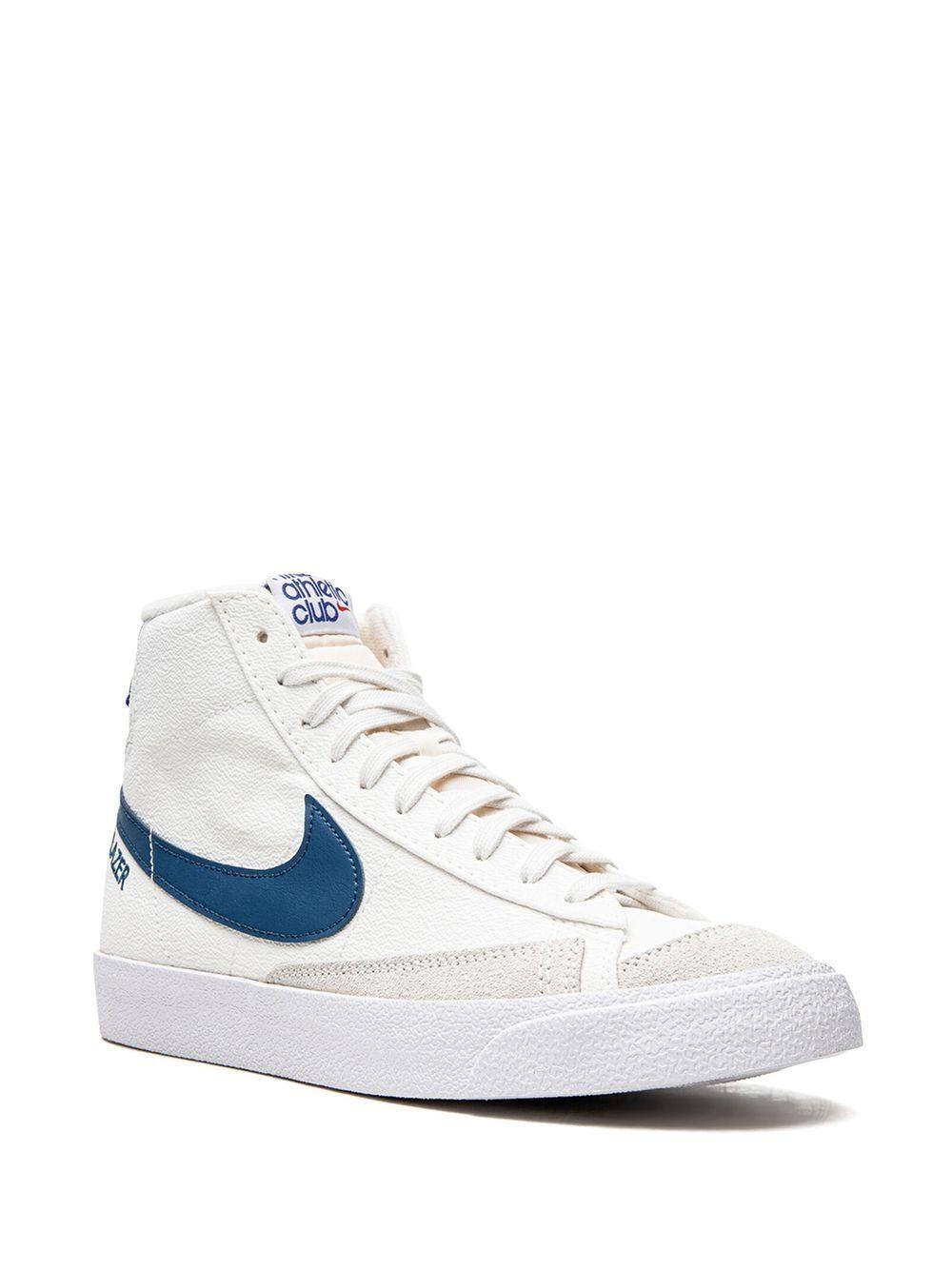 NIKE Blazer Mid '77 Sneakers In White With Blue Detail Product Image