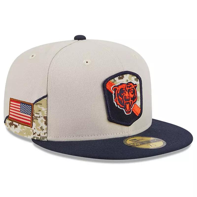 Mens New Era Stone/Navy Chicago Bears 2023 Salute To Service 59FIFTY Fitted Hat Product Image