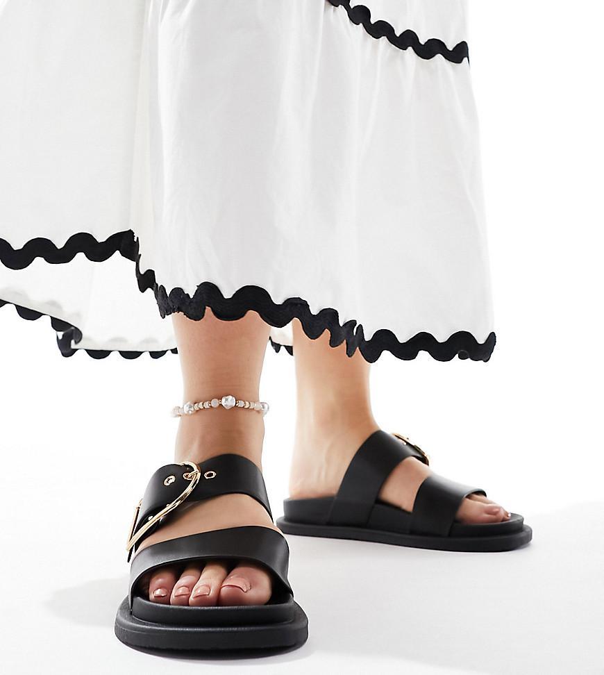 ASOS DESIGN Frozen double strap slider Product Image