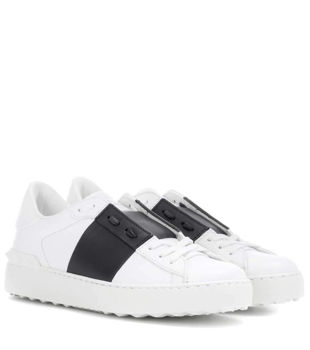 20mm Open Leather Sneakers In White Product Image