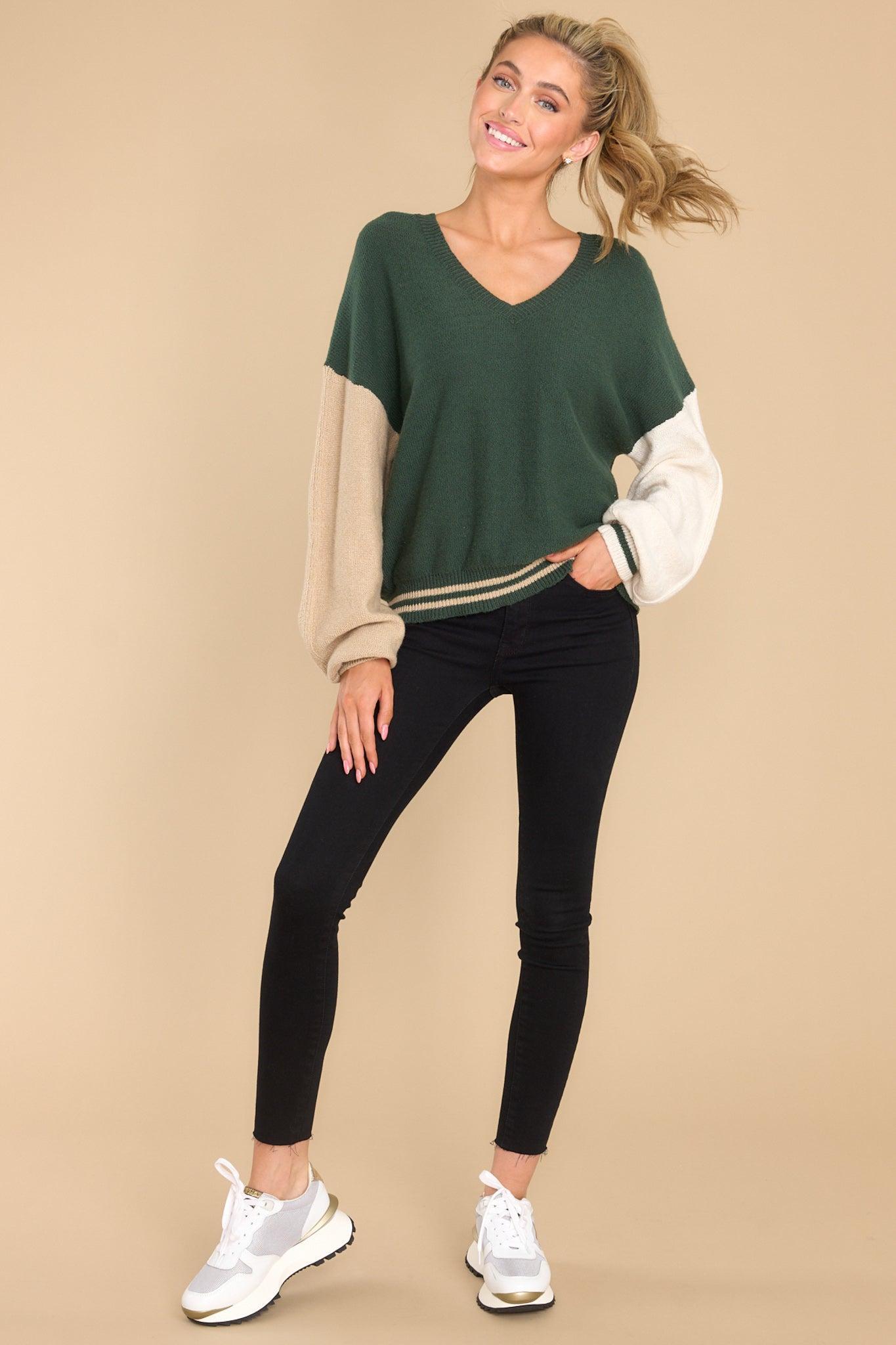 Mean Something Hunter Green Sweater Product Image