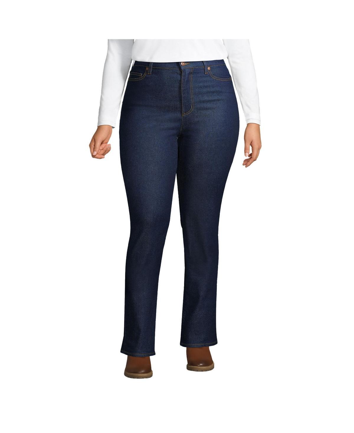 Lands End Womens Recover High Rise Bootcut Blue Jeans Product Image