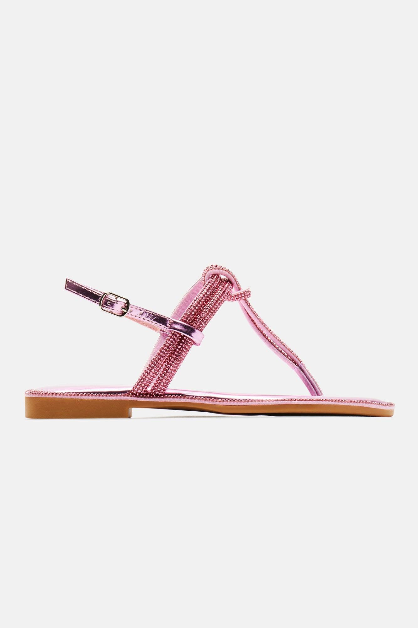 Lizzy Embellished Sandals - Pink Product Image