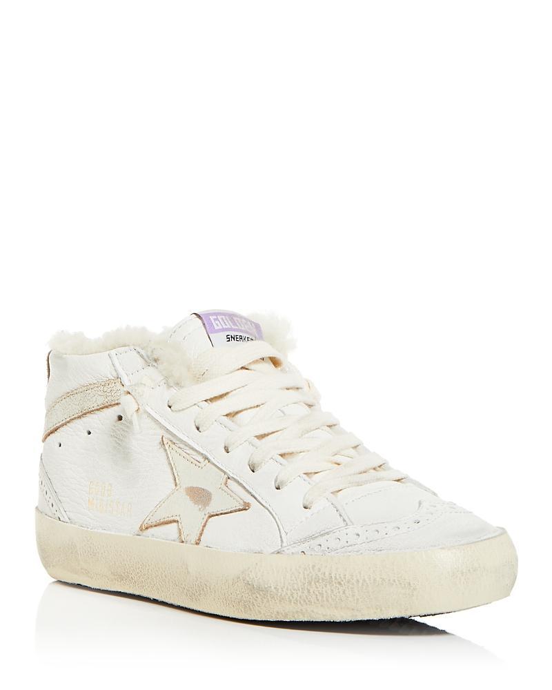 Golden Goose Womens Mid Star Shearling Lined Mid Top Sneakers Product Image