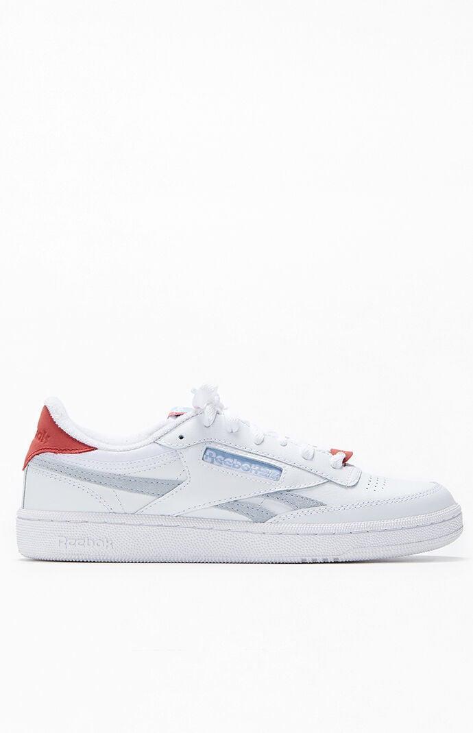 Reebok Women's White Red Navy Club C Revenge Sneakers in White/Red/Navy - Product Image