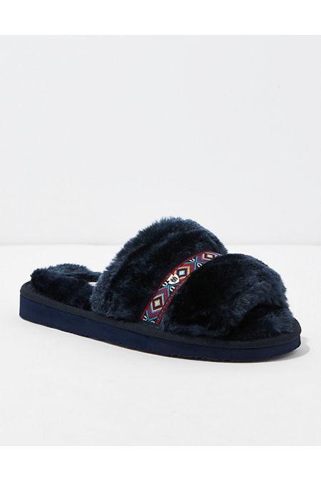 Minnetonka Womens London Slipper Womens Dark Blue 8 Product Image