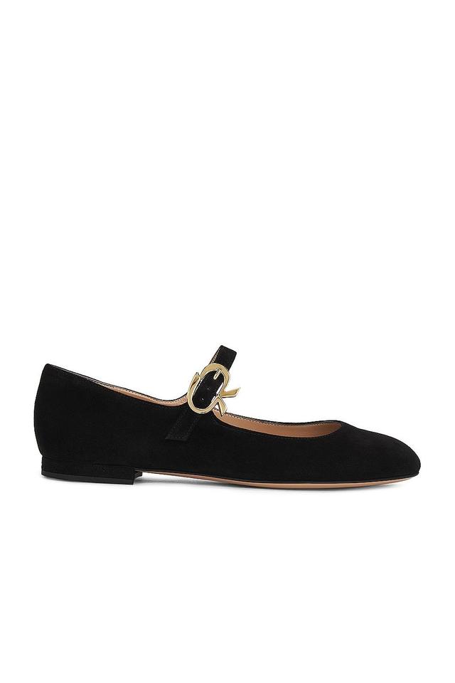 Gianvito Rossi Mary Ribbon Flats in Black - Black. Size 38 (also in 36.5, 39, 41). Product Image