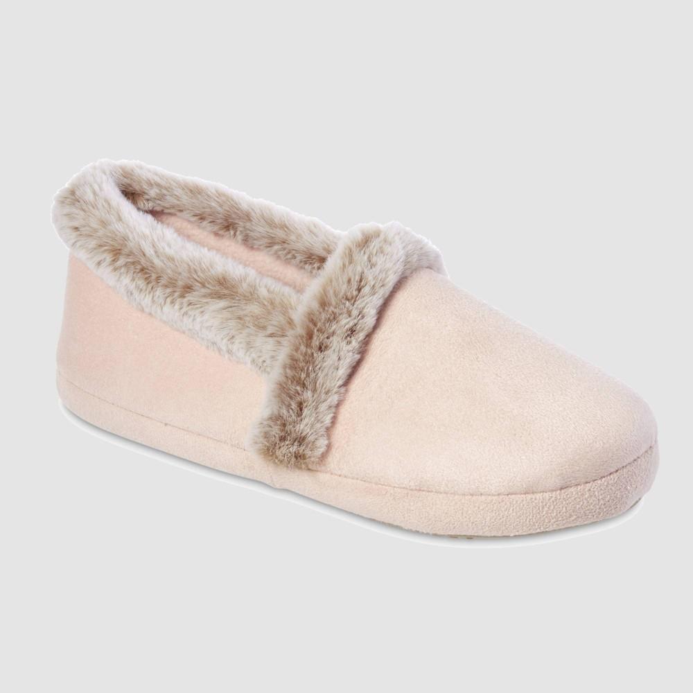 Isotoner Womens Microsuede A-Line Slippers - Light Pink L Product Image