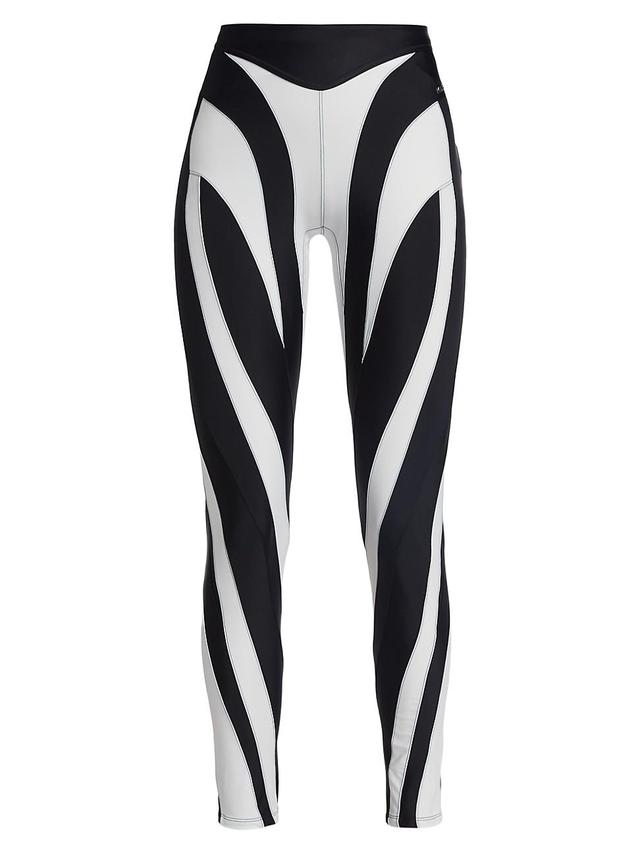 Womens Striped Knit Leggings Product Image