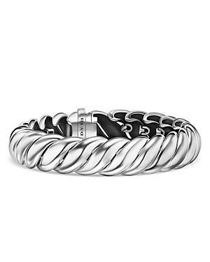 Womens Sculpted Cable Bracelet In Sterling Silver Product Image