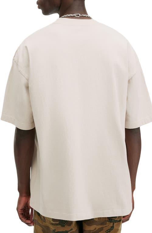 ALLSAINTS Xander Flocked Logo Oversized T-shirt In Muted White Product Image