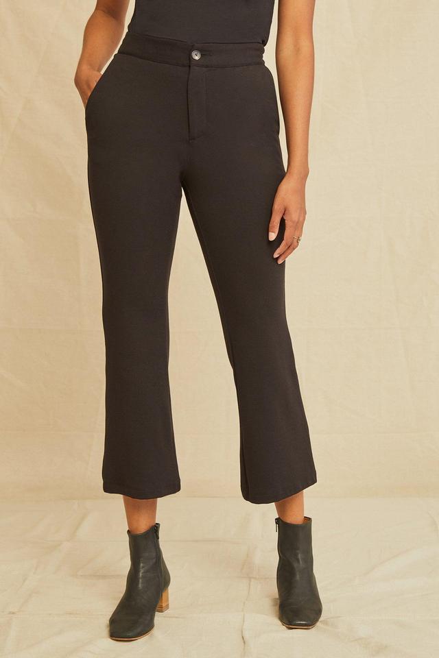 Beatrice High Rise Cropped Flare Pant - Black - ReAmour Female Product Image