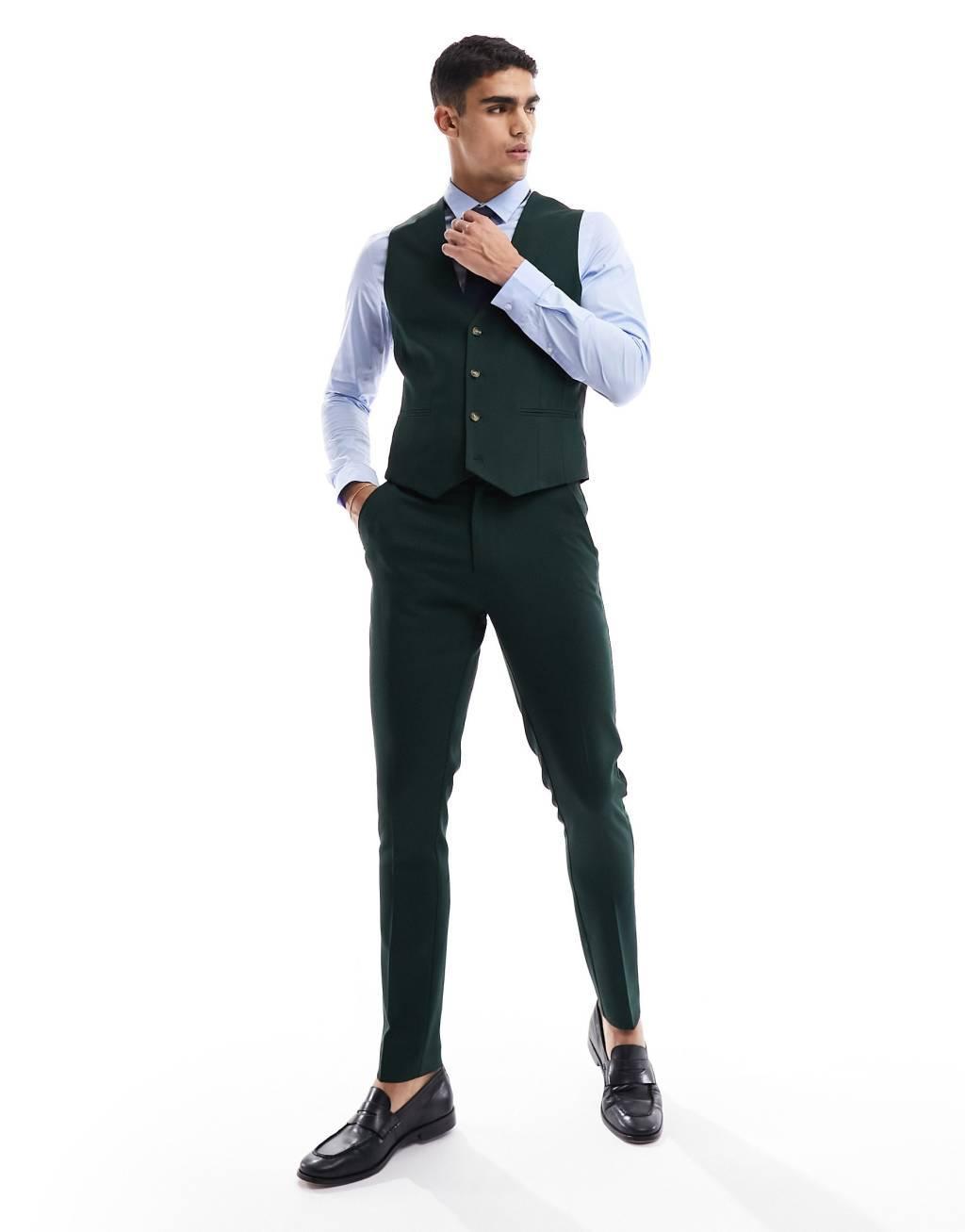 ASOS DESIGN wedding skinny suit vest Product Image