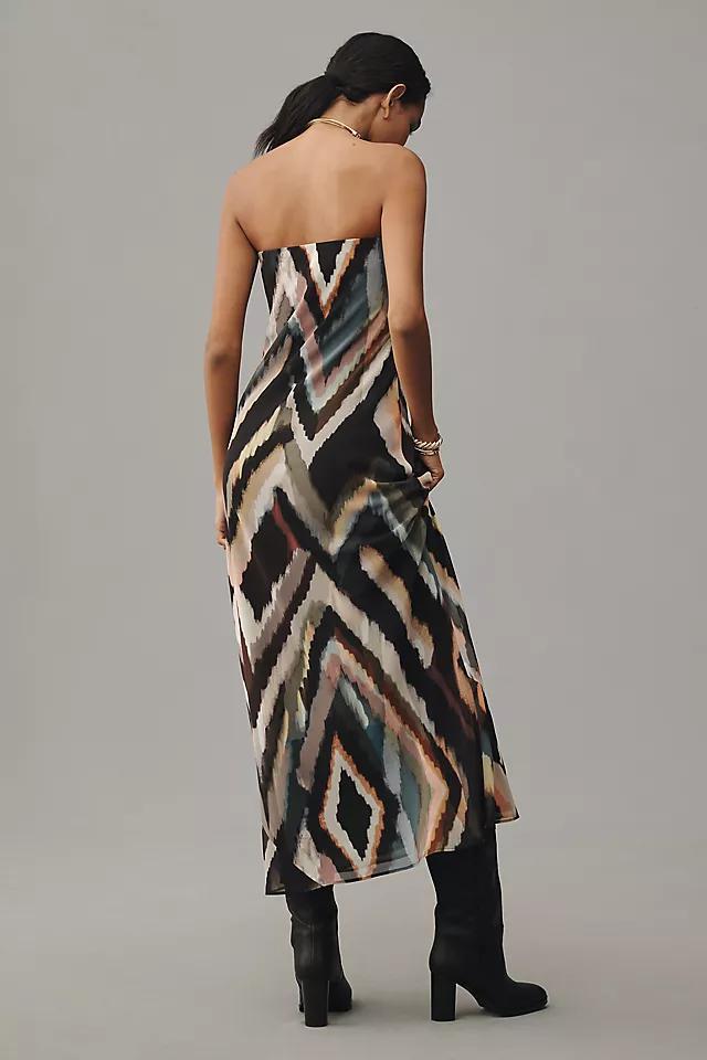 The Fleur Strapless Satin Maxi Slip Dress: Chiffon Edition Product Image